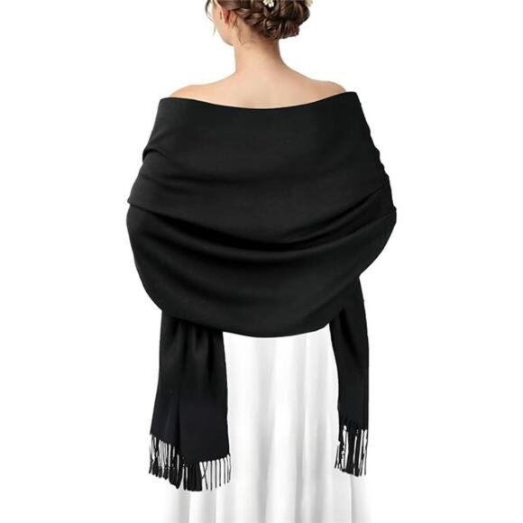 Womens Pashmina Shawl Wrap Soft Evening Wedding Party Scarf Lightweight Warm - Picture 7 of 7